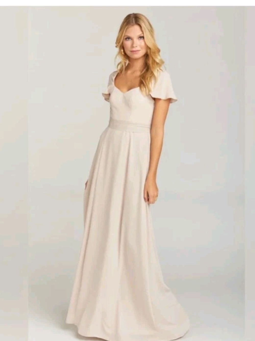 Mumu Beige Beautiful Flowy Maxi Dress